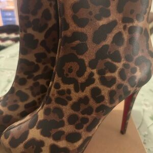 Christian Louboutin Leopard Print Women's Ankle Boots